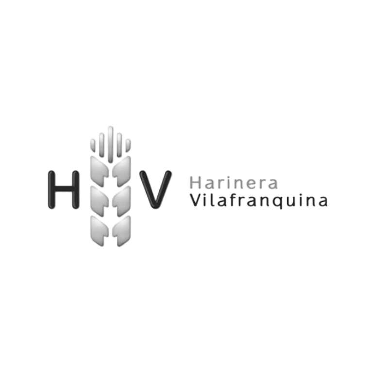 Logotipo de Harinera Vilafranquina con espigas de trigo estilizadas.